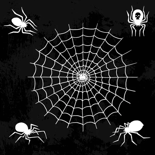 Spiders vector web silhouette spooky spider nature halloween element cobweb decoration fear spooky net.