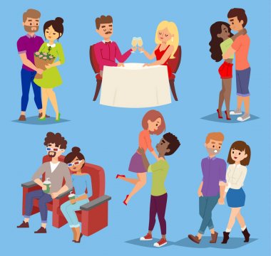 Tanışma çift gülümseyen genç muhteşem restoran yemek zevk ve şarap içme gençler vektör. Çift Restoran dating kadın şarap cam, Fısıldayan Adam. Çift buket çiçekler dating