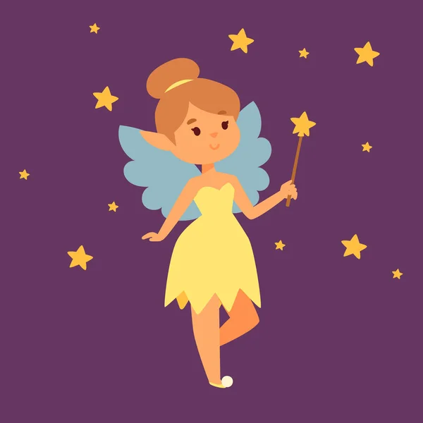 Νεράιδα πριγκίπισσα κορίτσι διάνυσμα χαριτωμένο όμορφο στυλ χαρακτήρων κινουμένων σχεδίων fairyland μόδα φορεσιά μαγικό φαντασίωση φόρεμα παραμύθι κορώνα παιδάκι. — Διανυσματικό Αρχείο