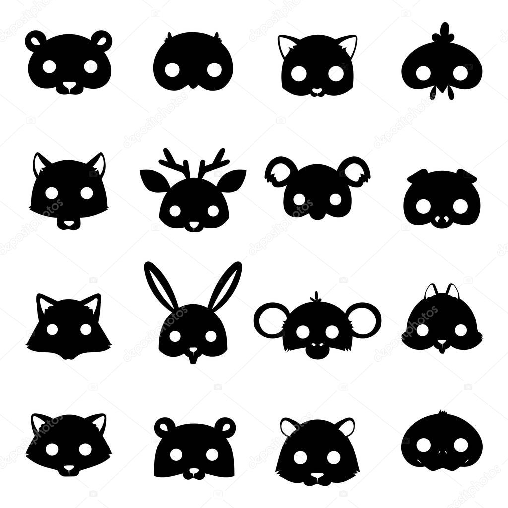 Download Animals carnival mask silhouette vector festival ...