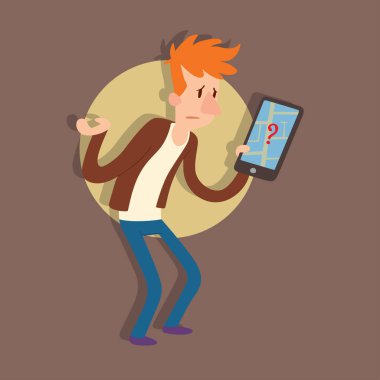 Doğru yönde arama Gezgin insanlar özgürlük ve etkin karakter yaşam tarzı konsept illüstrasyon seyahat vektör harita.