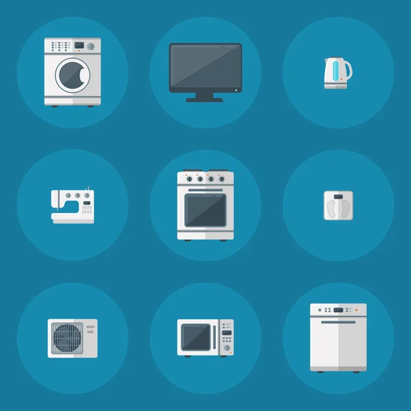 Domácí spotřebiče vektorové domácí zařízení domácností kuchyňské elektrické domácí technologie pro domácí nástroje obrázku — Stockový vektor