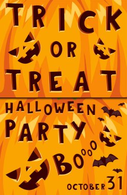 Cadılar Bayramı partisi kutlama davetiye kartı vektör illüstrasyon kabak arka plan tasarımı