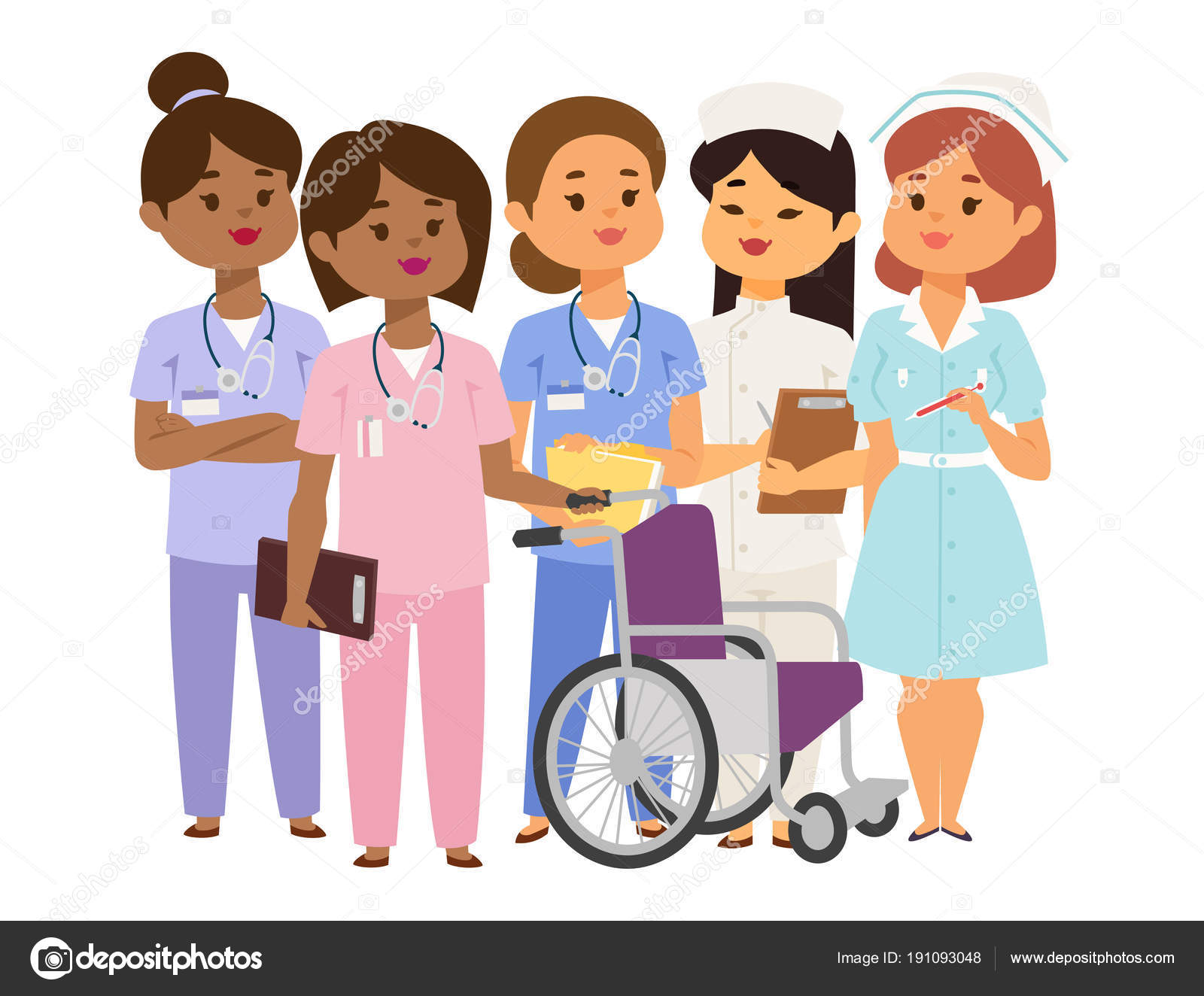 Vector Cartoon ilustração da equipe médica do hospital, médicos e