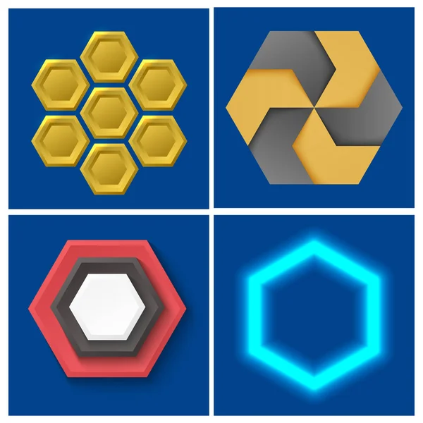 Hexagon design geometric elements honeycombs abstract geometric modern business technologies vector illustration. — Stock Vector