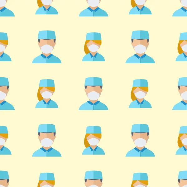Doctors profession charactsers seamless pattern background vector medical people