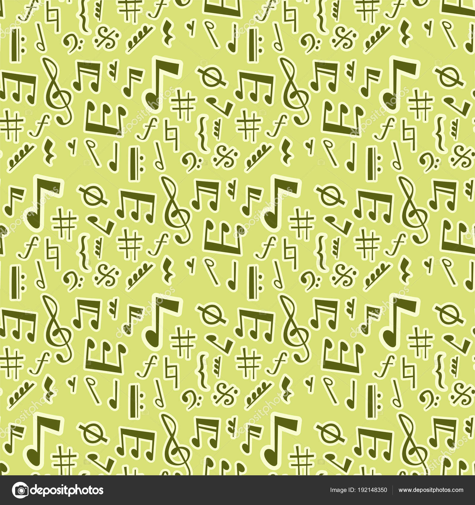 Noter melodiene til vektormelodien og de fargerike symbolene til musikerne.  Melodien skriver lydtekst som illustrerer et symfonibilde uten sømler.  stockvektor © adekvat #192148350, image size:1600x1700