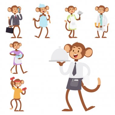 Maymunlar nadir hayvan vektör karikatür makak insanlar doğa primat karakter vahşi Hayvanat Bahçesi maymun şempanze şekilde gibi.