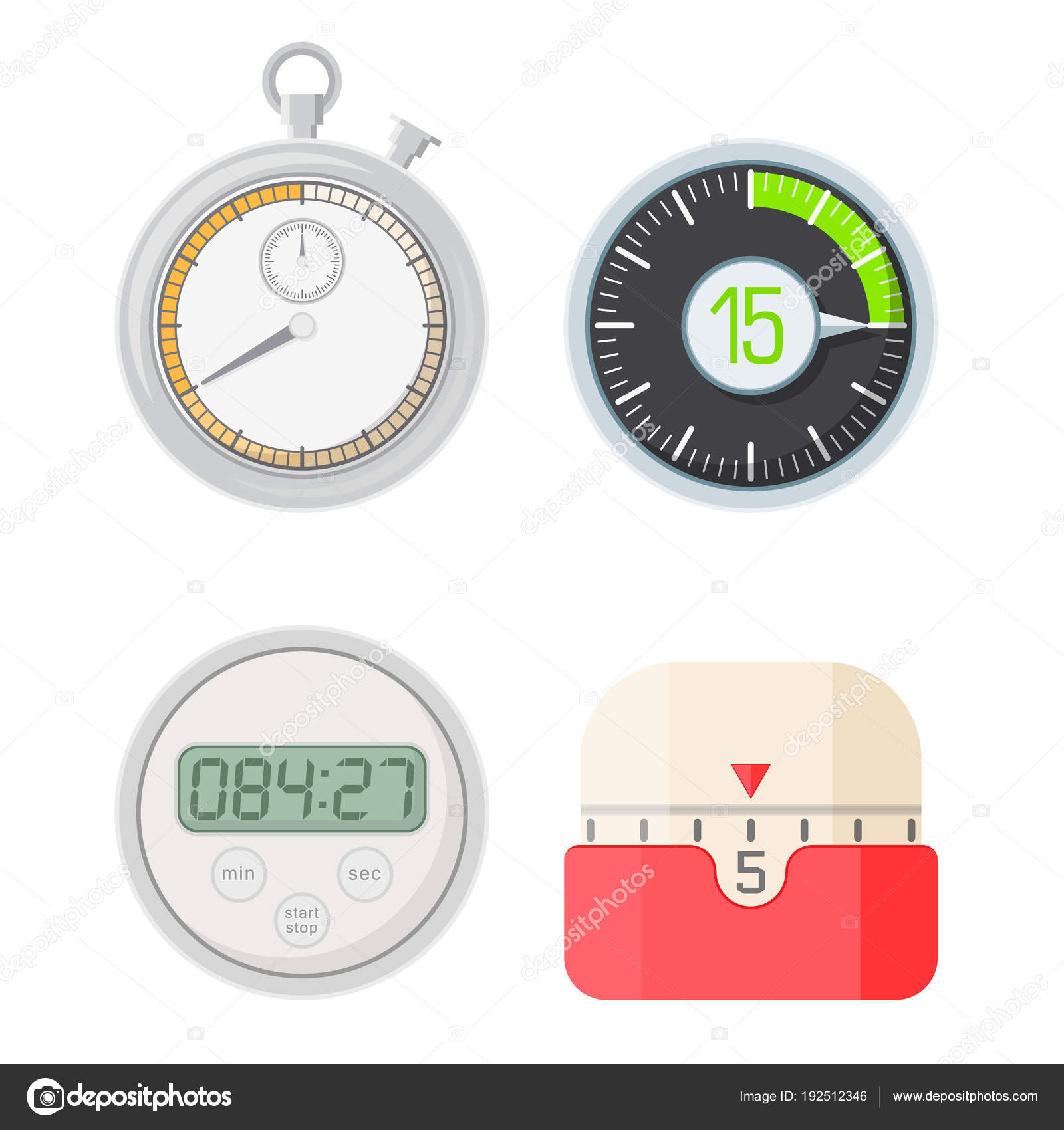 timer clocks vector watch stopwatch countdown symbol hour