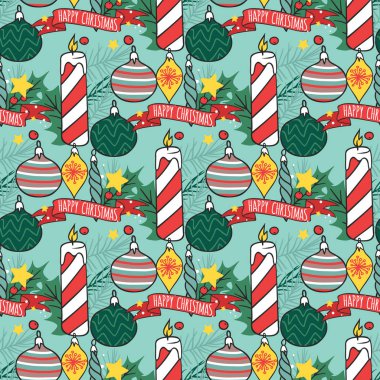 Noel vektör seamless modeli yeni yıl el kart tarzı tatil duvar kağıdı dekorasyon Noel arka plan çizilmiş