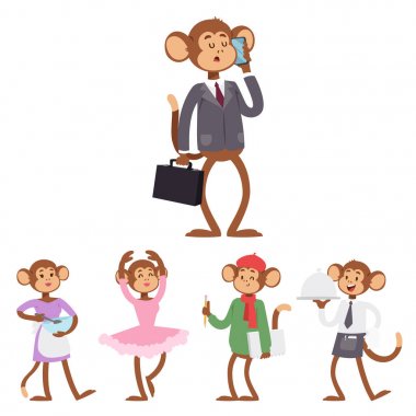 Maymunlar nadir hayvan vektör karikatür makak insanlar doğa primat karakter vahşi Hayvanat Bahçesi maymun şempanze şekilde gibi.