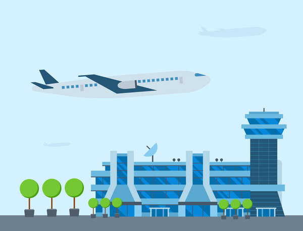 Aviation airport vector airline graphic airplane airport transportation fly travel symbol illustration