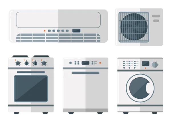 Electrodomésticos vector electrodomésticos equipo doméstico cocina eléctrica tecnología doméstica para herramientas de tarea ilustración — Vector de stock