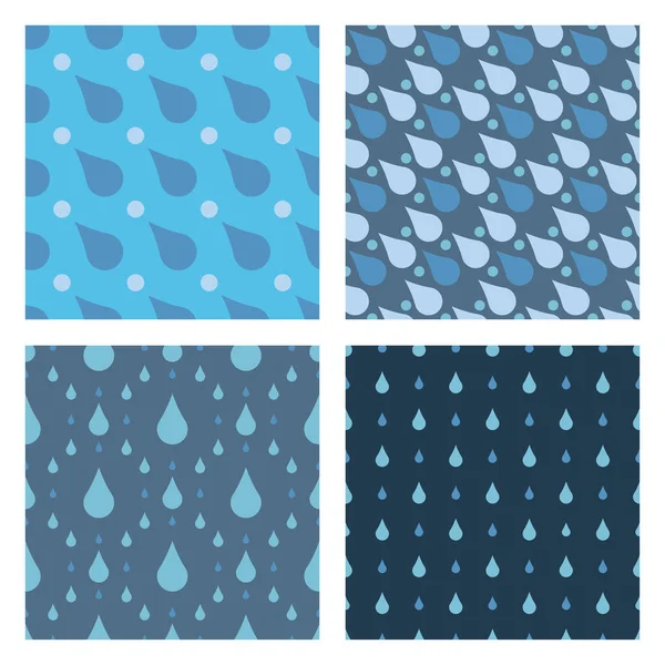 Hujan tetes pola tak beraturan Vektor latar belakang air biru sifat hujan abstrak ilustrasi - Stok Vektor