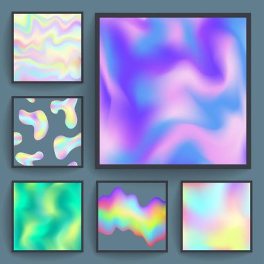 Evrensel holografik bulanıklık doku soyut renkli dolgular arka plan yüzey vektör çizim broşür.