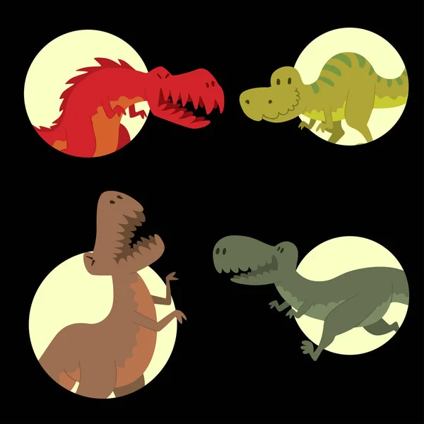 Dinosaurussen vector dino dierlijke tyrannosaurus t-rex gevaar schepsel kracht wild jurassic predator prehistorische uitgestorven illustratie. — Stockvector