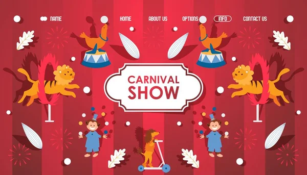 Circus carnival show with trained animals website vector illustration