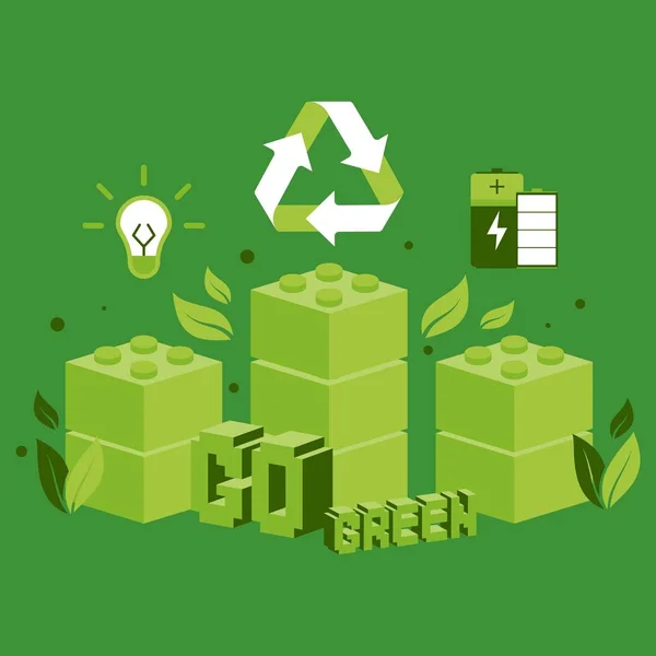 Illustration vectorielle du concept de bioénergie verte et recyclage — Image vectorielle