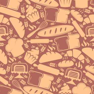 Tertemiz desenli fırın simgeleri, fırın sembolleri vektör illüstrasyonu