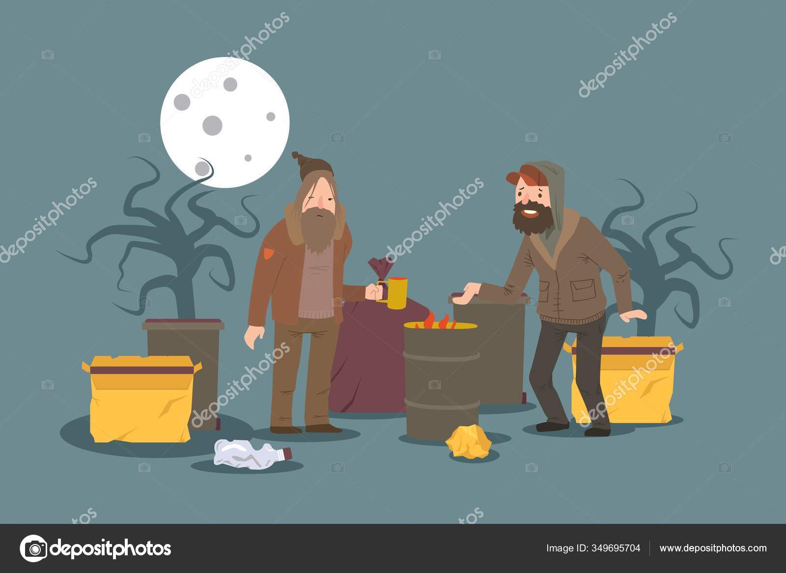 Homeless Men On Night Street Desperate People Cartoon Characters Social Problem Vector Illustration Vector Image By C Adekvat Vector Stock Homeless Men On Night Street Desperate People Cartoon Characters Social Problem Vector Illustration Vector Image By C Adekvat Vector Stock