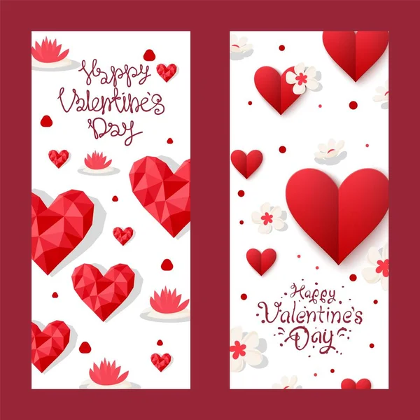 14 únor, šťastný Valentýn, koncept plakátu, ploché vektorové ilustrace. Design krásné růžové srdce, květina, květinový prapor. — Stockový vektor