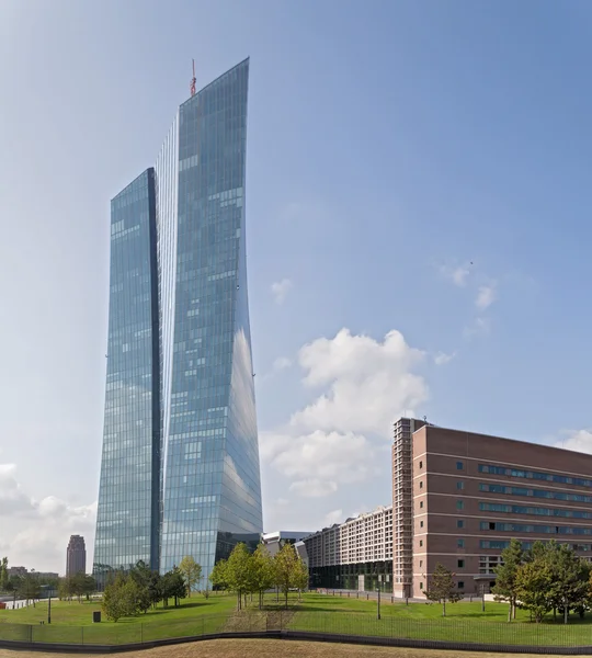 Nowej siedziby Europejskiego Banku Centralnego we Frankfurcie, Niemcy — Zdjęcie stockowe