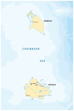 Antigua ve barbuda haritası