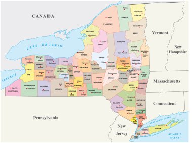 new york administrative map clipart