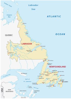 Newfoundland and Labrador'deki/harita