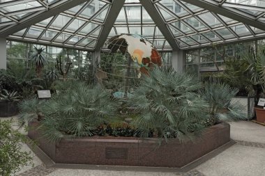 Frankfurt, Almanya Palmengarten dünya küre ile tropikarium giriş alanı