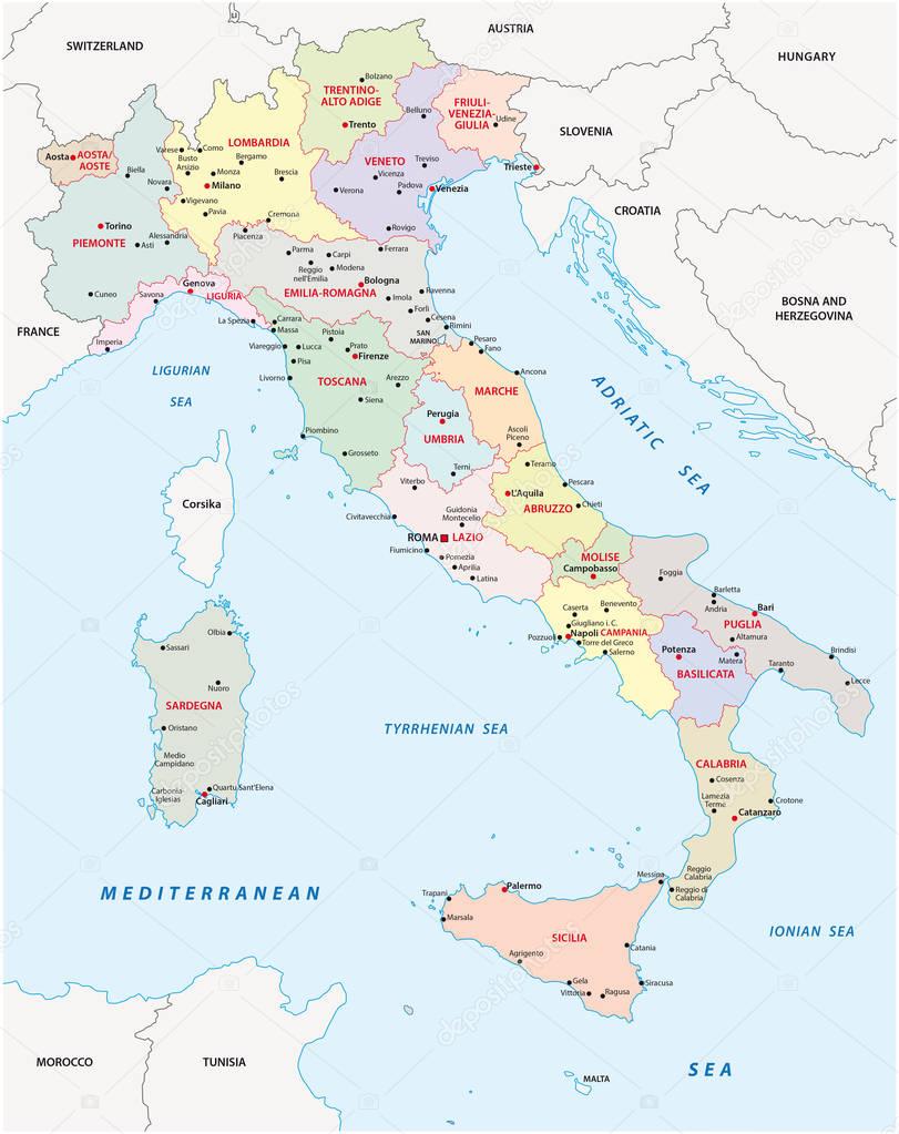 italy administrative and political map