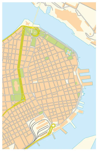 Harta orașului capitalei cubaneze Havana — Vector de stoc