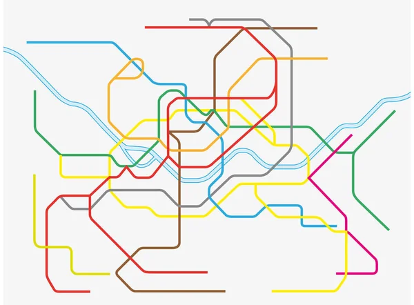 renkli Seul Büyükşehir Metro haritası