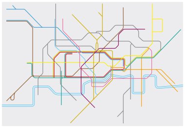 London Underground, Overground, Dlr ve Crossrail Haritası