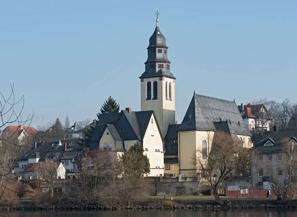 Iglesia Herz Jesu, Kelsterbach am Main, Hesse, Alemania —  Fotos de Stock