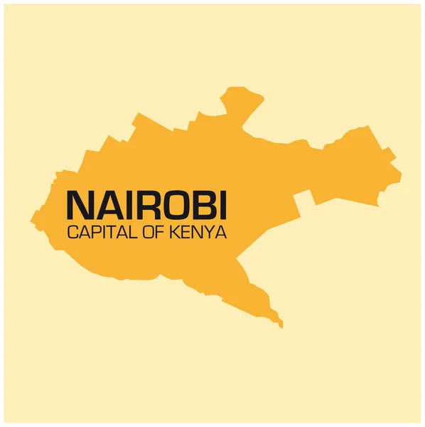 Kenyas başkent Nairobi basit anahat Haritası — Stok Vektör