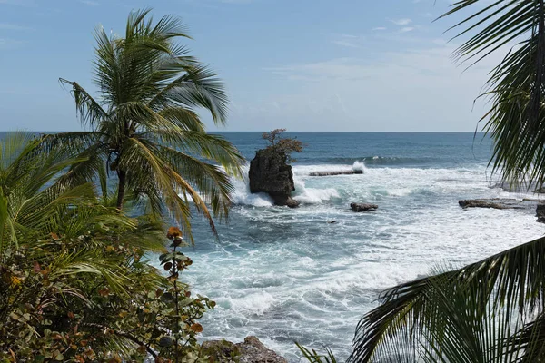 Costa rocciosa a Punta Manzanillo, Rifugio Nazionale Faunistico Gandoca Manzanillo, Costa Rica — Foto Stock