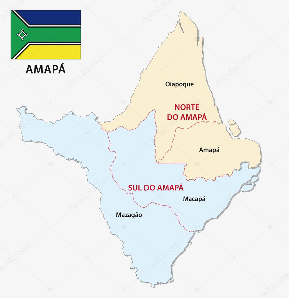 amapa administrative and political map with flag