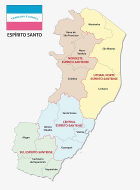 espirito santo administrative and political map with flag clipart