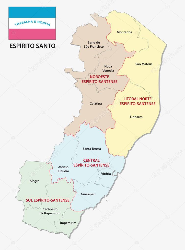 espirito santo administrative and political map with flag