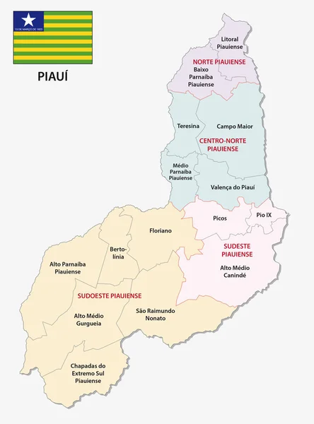 piaui idari ve siyasi harita bayrak ile