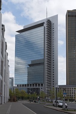 Frankfurt, Almanya 'daki Platz der Einheit' te gökdelen