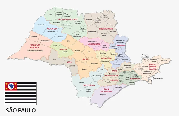 サンパウロの行政や政治の地図表示フラグ — ストックベクタ