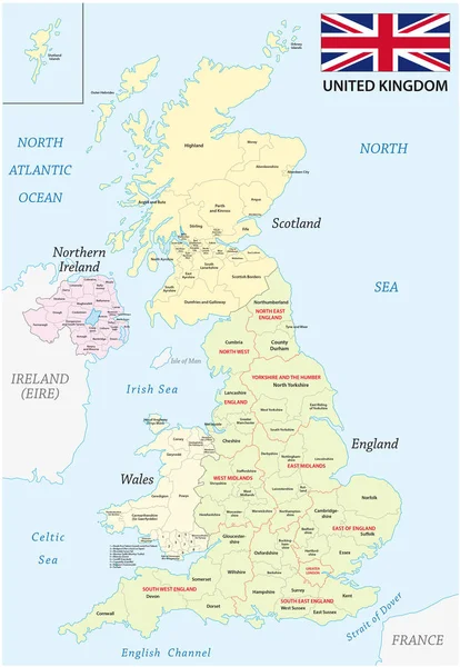 Political Map Of England Counties Uk Map Counties Vector Art Stock Images | Depositphotos