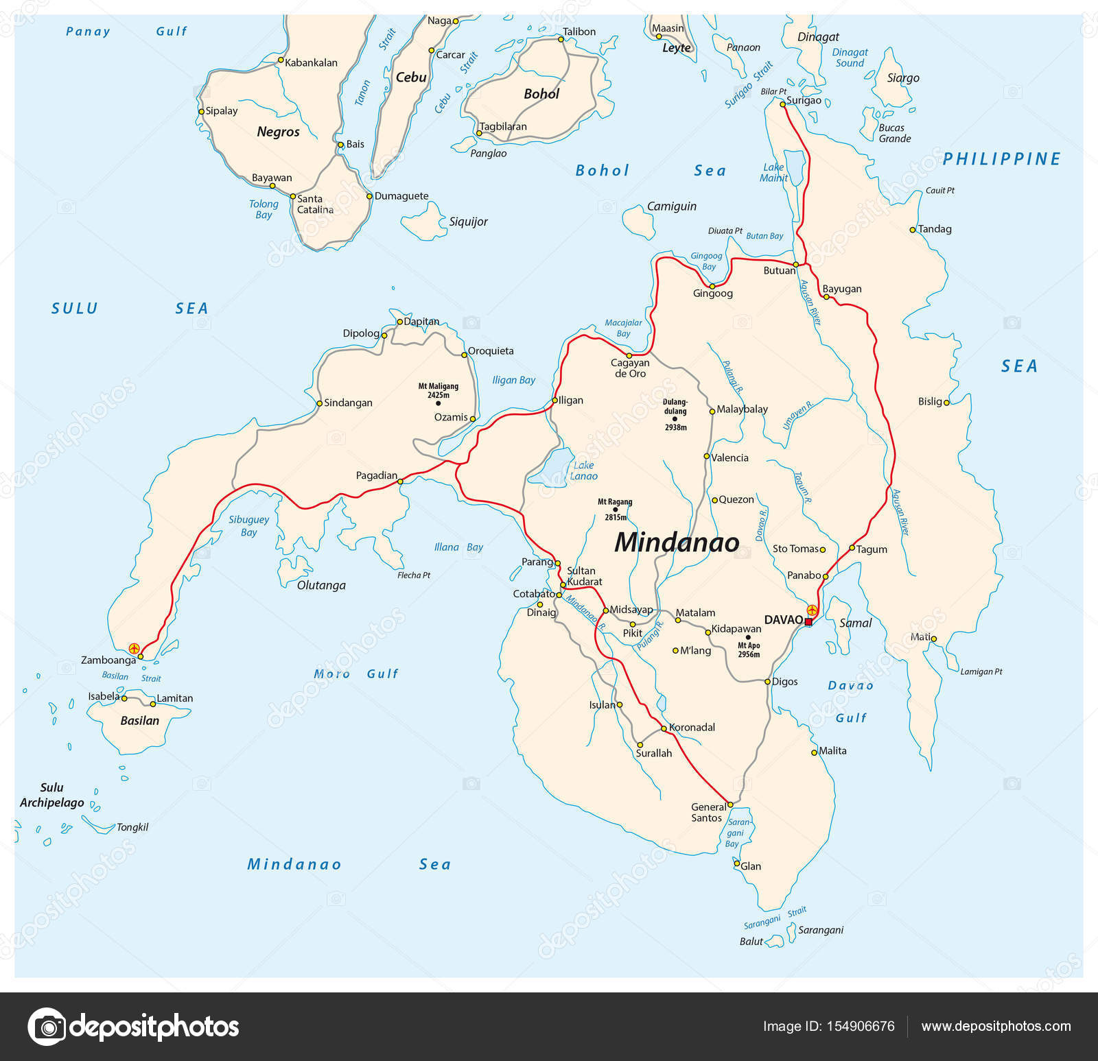 Map Of Mindanao With Provinces Mindanao Map Vector Art Stock Images | Depositphotos
