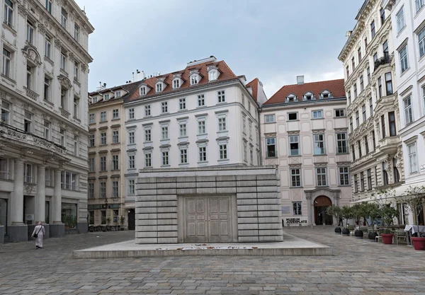 Pomnik Pomordowanych Żydów Europy Judenplatz, znany również jako bezimienny biblioteki w Judenplatz, Vienna — Zdjęcie stockowe