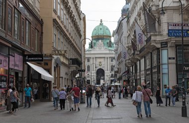 Yaya bölgesi Herrengasse Hofburg, Viyana doğru manzaralı