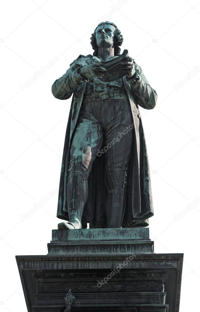Statue of Friedrich Schiller in vienna, isolated