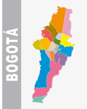 Renkli Bogota idari ve siyasi vektör harita