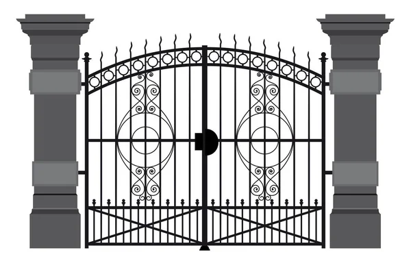 A illustration of a wrought iron gate — Stock Illustration A illustration of a wrought iron gate Royalty Free Stock Illustrations
